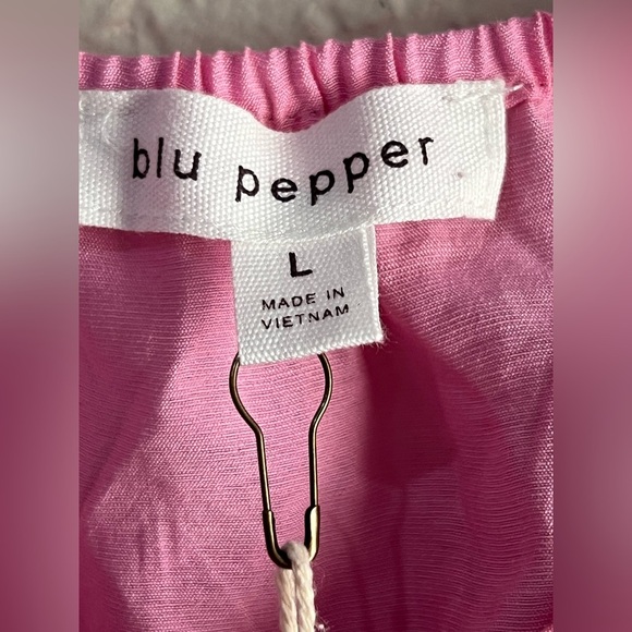 Blu pepper Pink Front Bow Sweetheart Neckline Midi Dress size L NWT - Picture 8 of 15